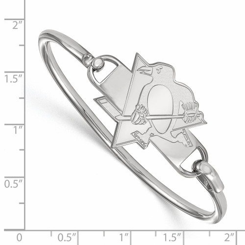 LogoArt Pittsburgh Penguins Bracelet - Sterling Silver Rhodium-Plated Bangle - View 2