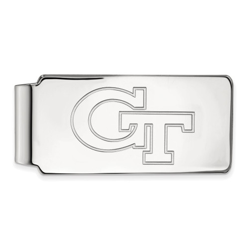 LogoArt Georgia Institute of Technology Money Clip - Sterling Silver Rhodium-Plated G-T