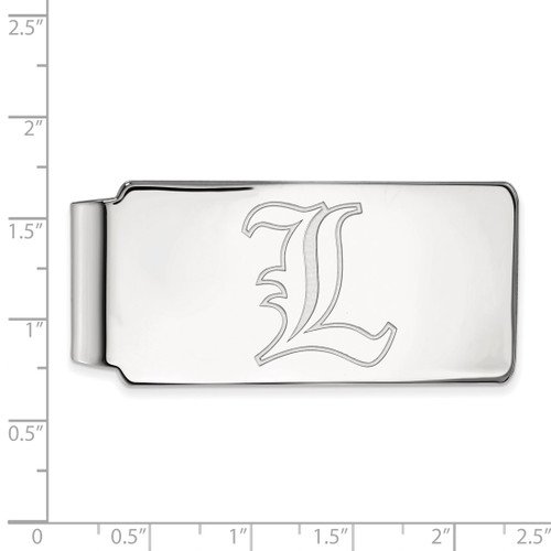 LogoArt University of Louisville Money Clip - Sterling Silver Rhodium-Plated Letter L - View 2