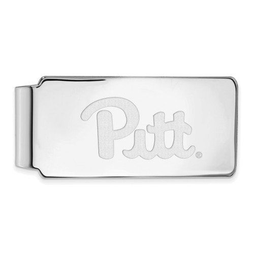 LogoArt University of Pittsburgh Money Clip - Sterling Silver Rhodium-Plated