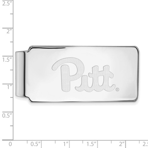 LogoArt University of Pittsburgh Money Clip - Sterling Silver Rhodium-Plated - View 2
