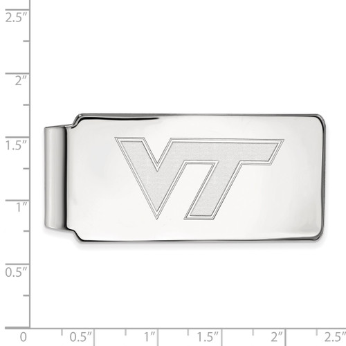 LogoArt Virginia Tech Money Clip - Sterling Silver Rhodium-Plated V-T - View 2