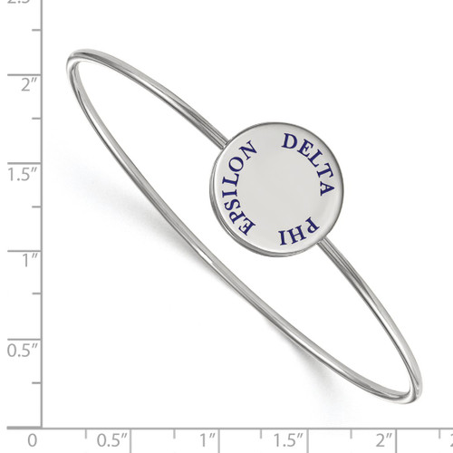 LogoArt Delta Phi Epsilon Bracelet - Sterling S. Rhodium-Plated Enameled Slip-on Bangle - SS021DPH-7 - View 2