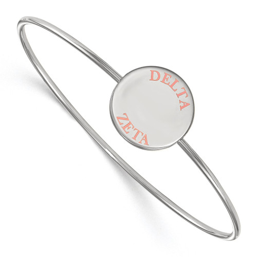 LogoArt Delta Zeta Bracelet - Sterling Silver Rhodium-Plated Enameled Slip-on Bangle - SS021DZ-7