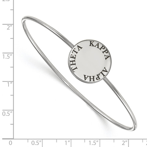 LogoArt Kappa Alpha Theta Bracelet - Sterling S. Rhodium-Plated Enameled Slip-on Bangle - SS021KAT-7 - View 2