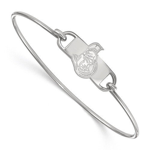 LogoArt Ottawa Senators Bracelet - Sterling Silver Rhodium-Plated Small Center 7 Inch Wire Bangle