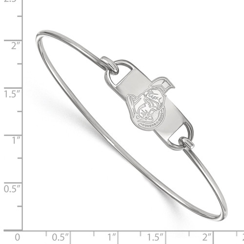 LogoArt Ottawa Senators Bracelet - Sterling Silver Rhodium-Plated Small Center 7 Inch Wire Bangle - View 2