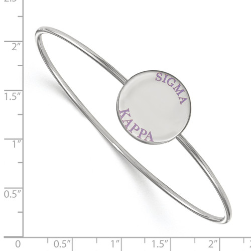 LogoArt Sigma Kappa Bracelet - Sterling Silver Rhodium-Plated Enameled Slip-on Bangle - SS021SKP-7 - View 2