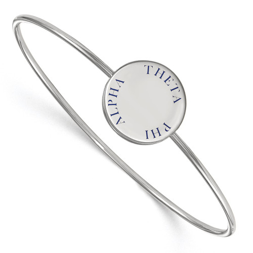 LogoArt Theta Phi Alpha Bracelet - Sterling Silver Rhodium-Plated Enameled Slip-on Bangle - SS021TPA-7