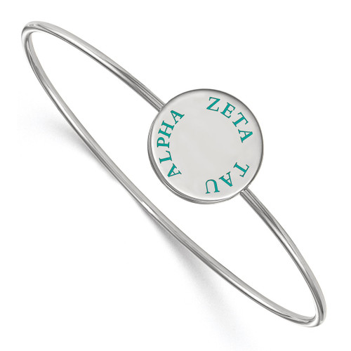 LogoArt Zeta Tau Alpha Bracelet - Sterling Silver Rhodium-Plated Enameled Slip-on Bangle - SS021ZTA-7