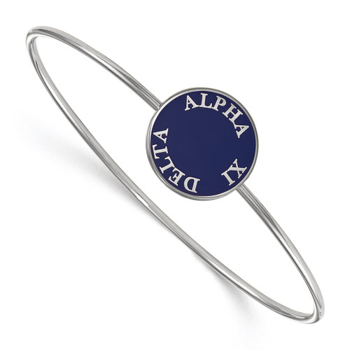 LogoArt Alpha Xi Delta Bracelet - Sterling Silver Rhodium-Plated Enameled Slip-on Bangle - SS022AXD-7