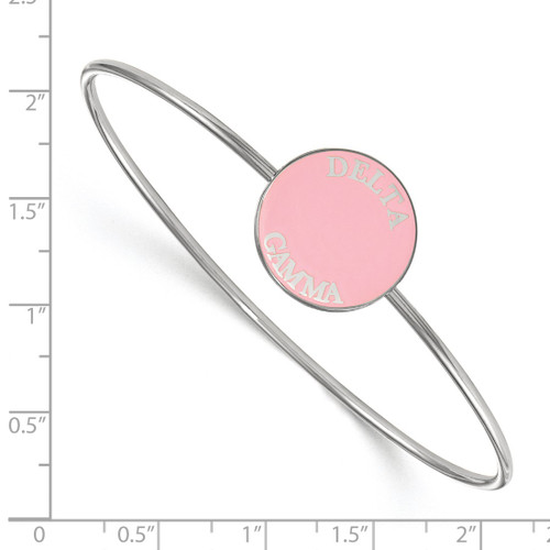 LogoArt Delta Gamma Bracelet - Sterling Silver Rhodium-Plated Enameled Slip-on Bangle - SS022DG-7 - View 2