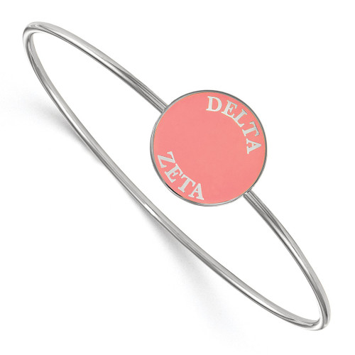 LogoArt Delta Zeta Bracelet - Sterling Silver Rhodium-Plated Enameled Slip-on Bangle - SS022DZ-7
