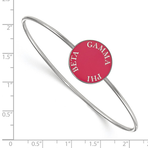 LogoArt Gamma Phi Beta Bracelet - Sterling Silver Rhodium-Plated Enameled Slip-on Bangle - SS022GPB-7 - View 2