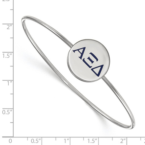 LogoArt Alpha Xi Delta Bracelet - Sterling Silver Rhodium-Plated Enameled Slip-on Bangle - SS023AXD-7 - View 2