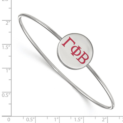 LogoArt Gamma Phi Beta Bracelet - Sterling Silver Rhodium-Plated Enameled Slip-on Bangle - SS023GPB-7 - View 2
