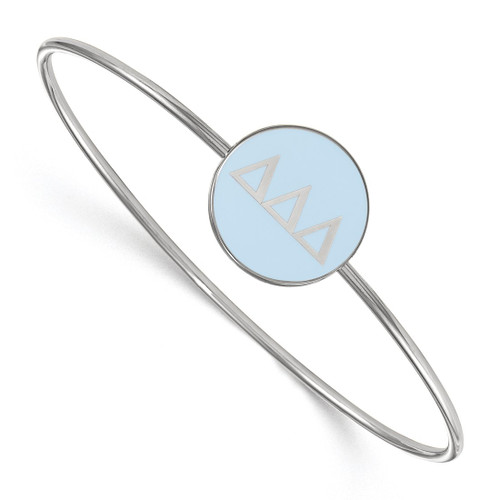 LogoArt Delta Delta Delta Bracelet - Sterling S. Rhodium-Plated Enameled Slip-on Bangle - SS024DDD-7