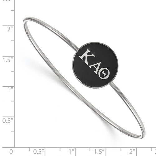 LogoArt Kappa Alpha Theta Bracelet - Sterling S. Rhodium-Plated Enameled Slip-on Bangle - SS024KAT-7 - View 2
