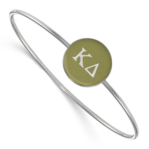 LogoArt Kappa Delta Bracelet - Sterling Silver Rhodium-Plated Enameled Slip-on Bangle - SS024KD-7