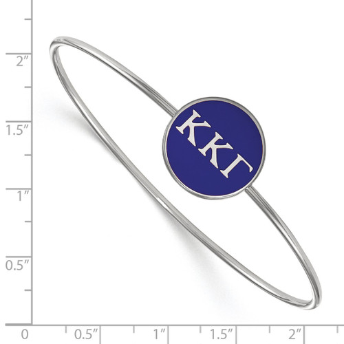 LogoArt Kappa Kappa Gamma Bracelet - Sterling S. Rhodium-Plated Enameled Slip-on Bangle - SS024KKG-7 - View 2