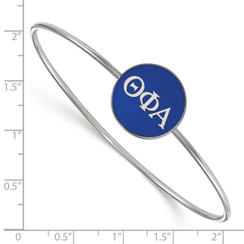 LogoArt Theta Phi Alpha Bracelet - Sterling Silver Rhodium-Plated Enameled Slip-on Bangle - SS024TPA-7 - View 2