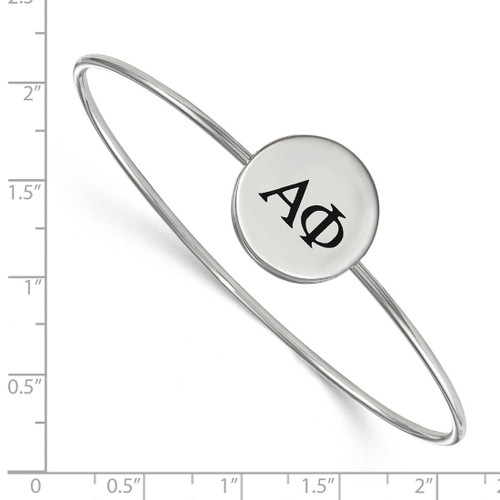 LogoArt Alpha Phi Bracelet - Sterling Silver Rhodium-Plated Enameled Slip-on Bangle - SS025APH-7 - View 2