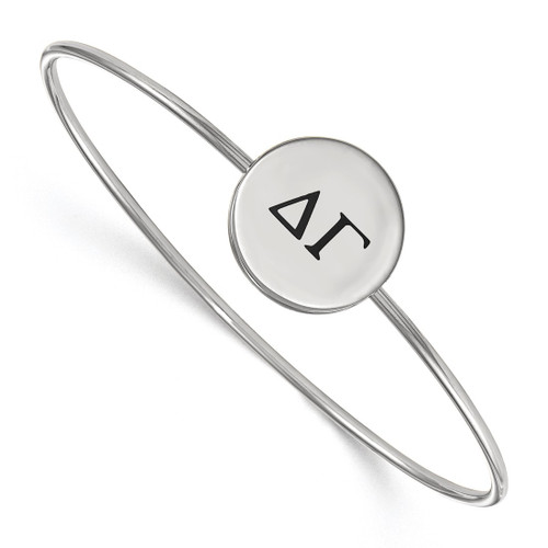 LogoArt Delta Gamma Bracelet - Sterling Silver Rhodium-Plated Enameled Slip-on Bangle - SS025DG-7