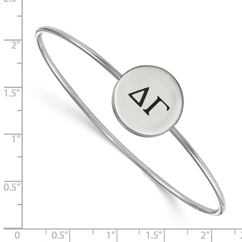 LogoArt Delta Gamma Bracelet - Sterling Silver Rhodium-Plated Enameled Slip-on Bangle - SS025DG-7 - View 2