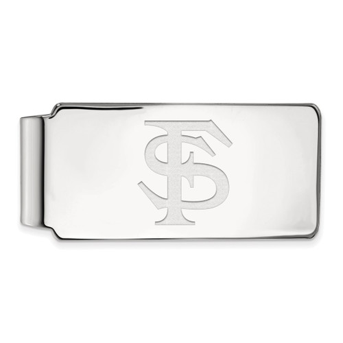 LogoArt Florida State University Money Clip - Sterling Silver Rhodium-Plated F-S