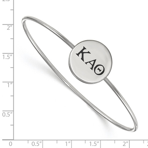 LogoArt Kappa Alpha Theta Bracelet - Sterling S. Rhodium-Plated Enameled Slip-on Bangle - SS025KAT-7 - View 2
