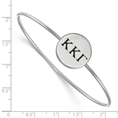LogoArt Kappa Kappa Gamma Bracelet - Sterling S. Rhodium-Plated Enameled Slip-on Bangle - SS025KKG-7 - View 2