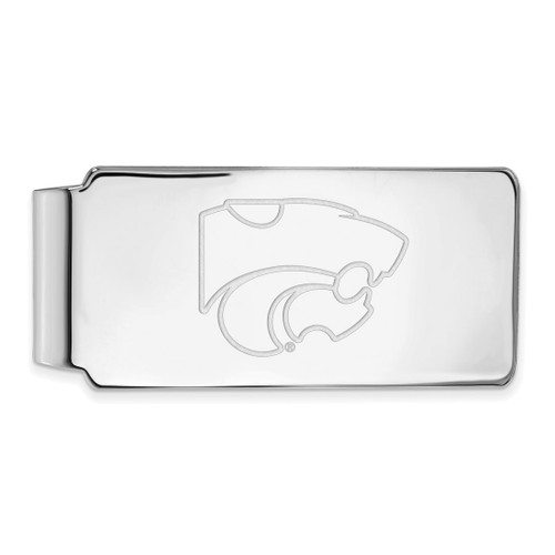 LogoArt Kansas State University Money Clip - Sterling Silver Rhodium-Plated Wildcat
