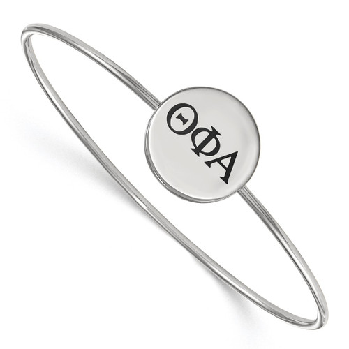LogoArt Theta Phi Alpha Bracelet - Sterling Silver Rhodium-Plated Enameled Slip-on Bangle - SS025TPA-7