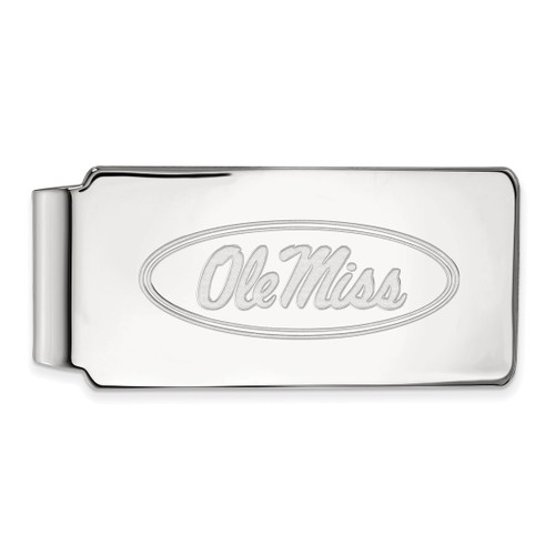 LogoArt University of Mississippi Money Clip - Sterling Silver Rhodium-Plated Ole Miss