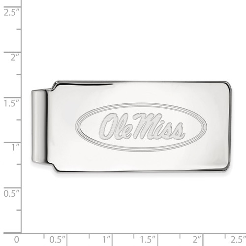 LogoArt University of Mississippi Money Clip - Sterling Silver Rhodium-Plated Ole Miss - View 2