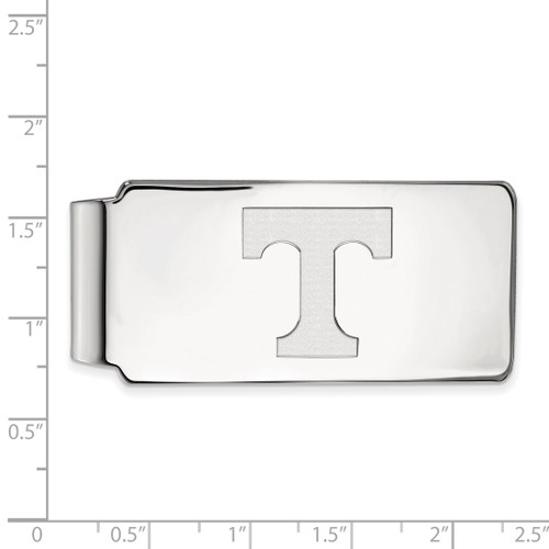 LogoArt University of Tennessee Money Clip - Sterling Silver Rhodium-Plated Letter T - View 2