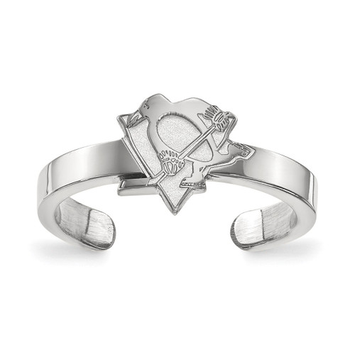 LogoArt Pittsburgh Penguins Toe Ring - Sterling Silver Rhodium-Plated, 2 mm