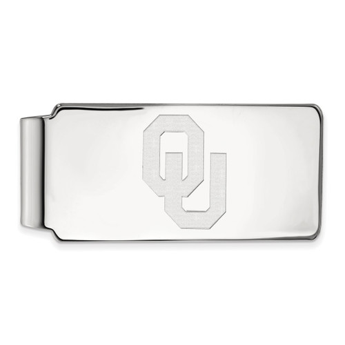 LogoArt University of Oklahoma Money Clip - Sterling Silver Rhodium-Plated O-U