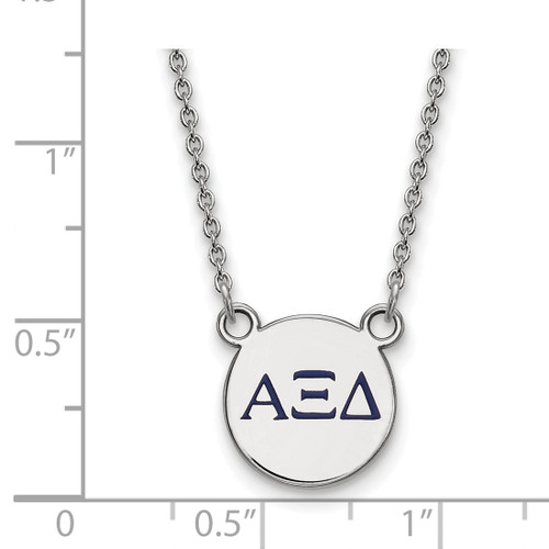 LogoArt Alpha Xi Delta Necklace - Sterling Silver Rhodium-Plated Sorority Greek Letters Extra Small Color Enamel Pendant 18 Inch - View 2