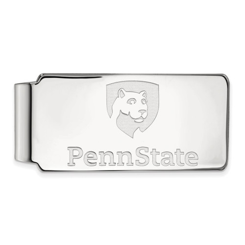 Sterling Silver Rhodium-Plated LogoArt Penn State University Money Clip