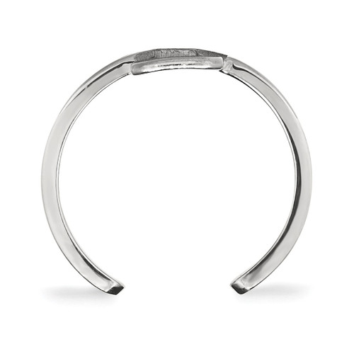 LogoArt Michigan State University Toe Ring - Sterling Silver Rhodium-Plated Letter S, 2 mm - View 2