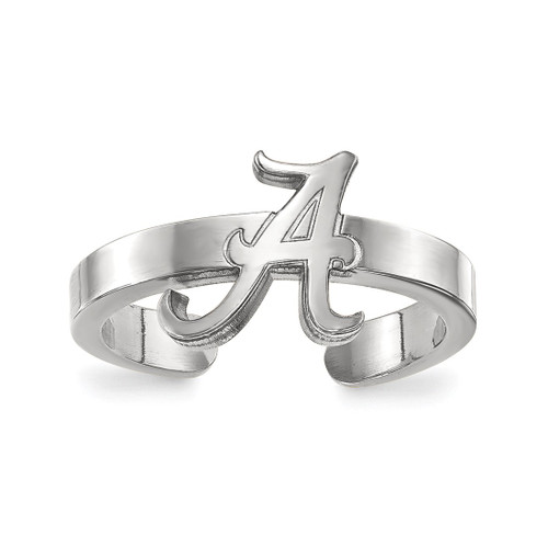 LogoArt University of Alabama Toe Ring - Sterling Silver Rhodium-Plated, 2 mm