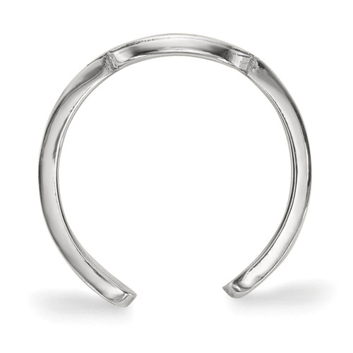 LogoArt University of Iowa Toe Ring - Sterling Silver Rhodium-Plated Hawk, 2 mm - View 2