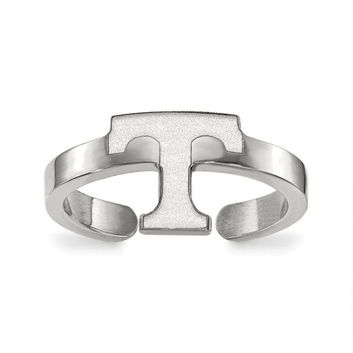 LogoArt University of Tennessee Toe Ring - Sterling Silver Rhodium-Plated Letter T, 2 mm