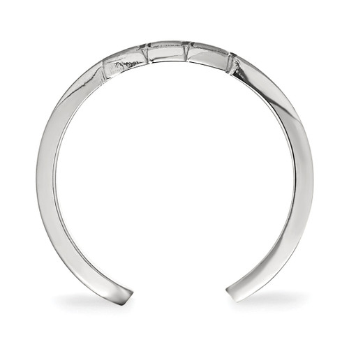 LogoArt University of Wisconsin Toe Ring - Sterling Silver Rhodium-Plated Letter W, 2 mm - View 2