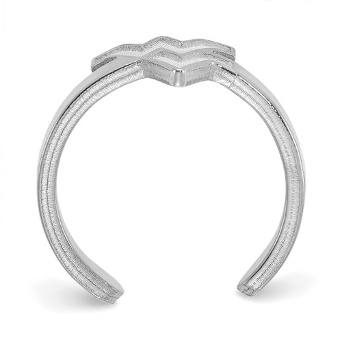LogoArt West Virginia University Toe Ring - Sterling Silver Rhodium-Plated W-V, 2 mm - View 2