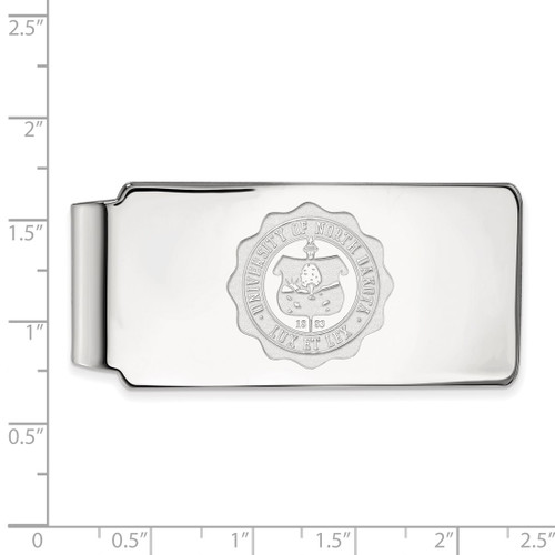 LogoArt University of North Dakota Money Clip - Sterling Silver Rhodium-Plated Crest - View 2