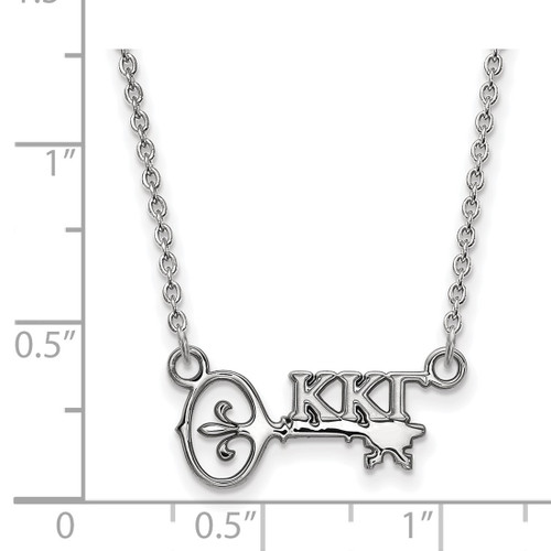 LogoArt Kappa Kappa Gamma Necklace - Sterling Silver Rhodium-Plated Sorority Symbol Extra Small Pendant 18 Inch - View 2