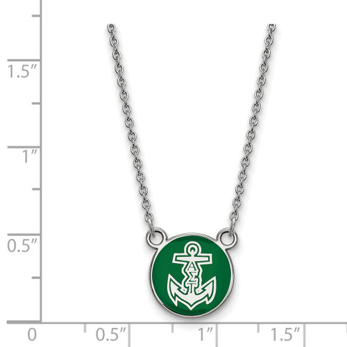 LogoArt Alpha Sigma Tau Necklace - Sterling Silver Rhodium-Plated Sorority Symbol Small Color Enamel Pendant 18 Inch - SS042ALS-18 - View 2