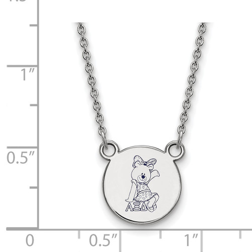 LogoArt Alpha Xi Delta Necklace - Sterling Silver Rhodium-Plated Sorority Symbol Small Color Enamel Pendant 18 Inch - SS044AXD-18 - View 2
